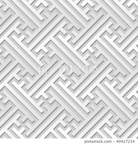 3D white paper art retro seamless pattern backdrop 3D white paper art retro seamless pattern backdrop 40427234
