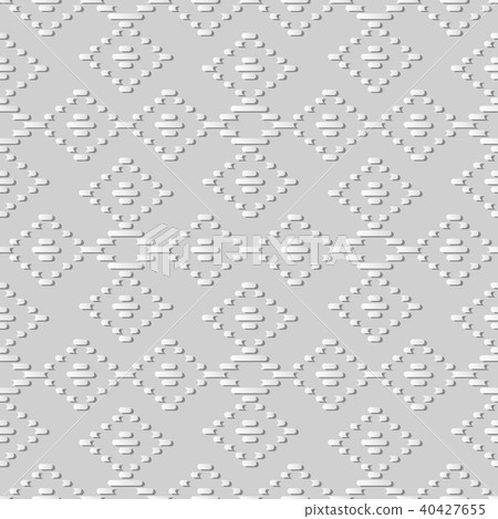 3D white paper art retro seamless pattern backdrop 40427655