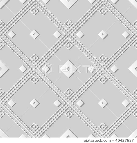 3D white paper art retro seamless pattern backdrop 40427657