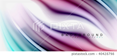Blurred fluid colors background, abstract waves lines, vector illustration 40428798