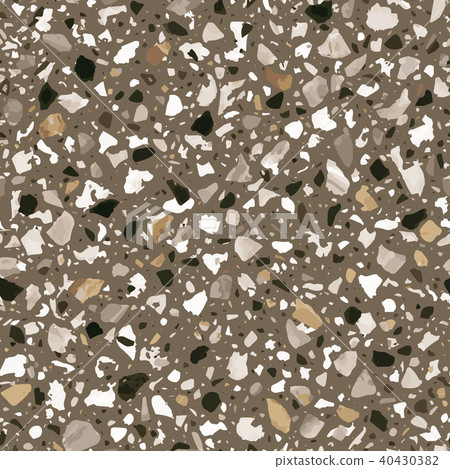 Terrazzo flooring vector seamless pattern in brown colors 40430382