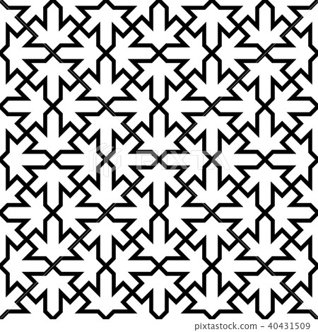 AncientArabicOrnamentInTheFormOfLeaves.Seamless. 40431509