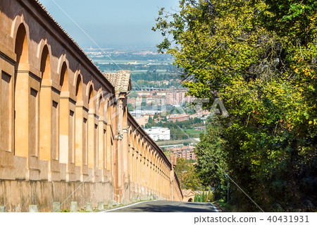 Bologna, Italy. Famous San Luca's porch : the longest portico in the world 40431931