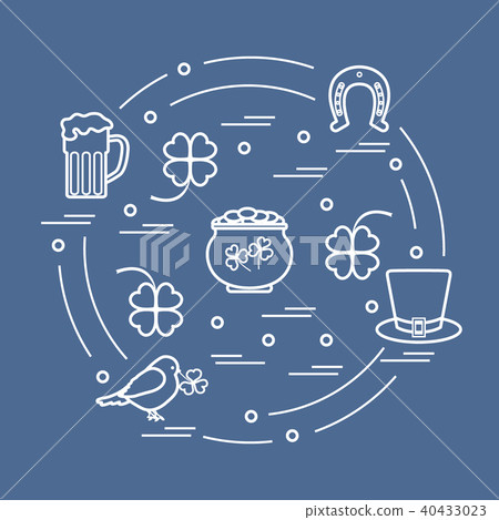 different symbols for St Patrick's Day arranged in 40433023