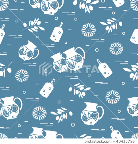 Cute seamless pattern with pitcher of sangria, Cute seamless pattern with pitcher of sangria, 40433756