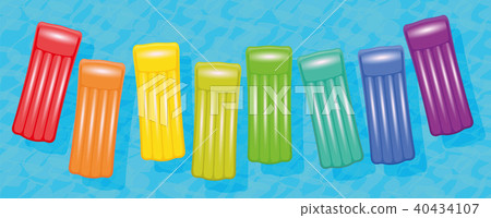 Pool Air Mattresses Colorful Set Swimming In Water Pool Air Mattresses Colorful Set Swimming In Water 40434107
