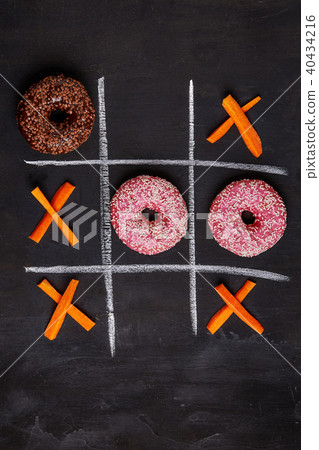 tic-tac-toe donuts vs carrots tic-tac-toe donuts vs carrots 40434216
