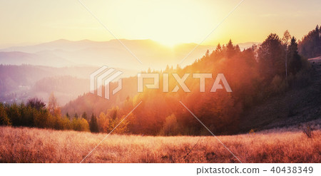 mountain range in the Carpathian Mountains in the autumn season. mountain range in the Carpathian Mountains in the autumn season. 40438349