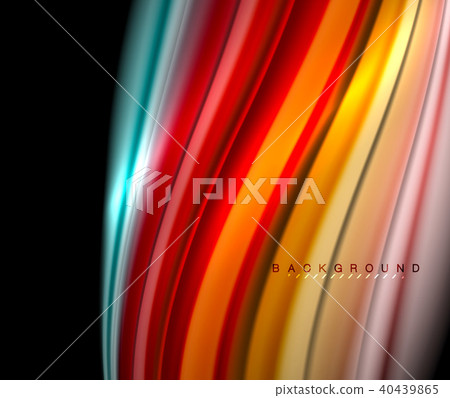 Fluid wavy multicolored lines on black Fluid wavy multicolored lines on black 40439865