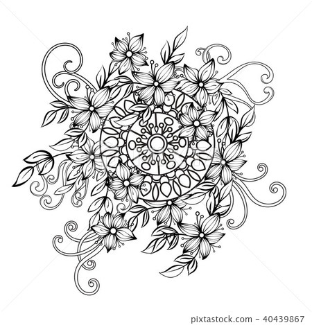Floral pattern in black and white Floral pattern in black and white 40439867