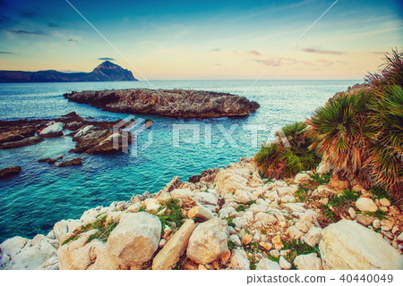 Spring view of the coast at sunset city Trapani. Sicily Spring view of the coast at sunset city Trapani. Sicily 40440049