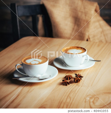 Two cups of gourmet coffee house cappuccino Two cups of gourmet coffee house cappuccino 40441055