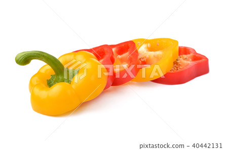 sweet red and yellow pepper on white background sweet red and yellow pepper on white background 40442131