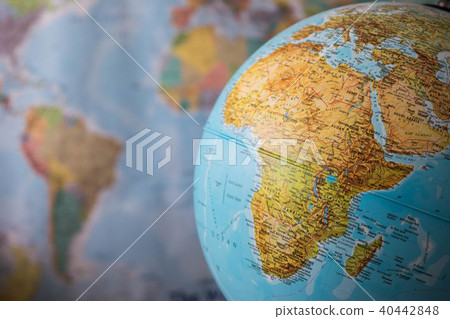 Africa and middle east map on a globe with earth map in the background 40442848