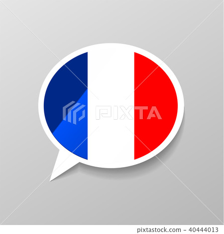 speech bubble shape with france flag speech bubble shape with france flag 40444013