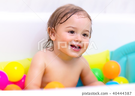 Sweet Child Taking Bath Stock Photo 40444387 Pixta