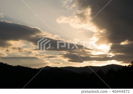 Sunset mountain edge and sky 40444872