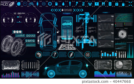 Futuristic user interface. Car service. style HUD Futuristic user interface. Car service. style HUD 40447668