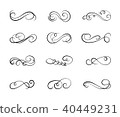 Design elements set: scrolls and swirls, VECTOR collection of drawn calligraphic swirly lines 40449231
