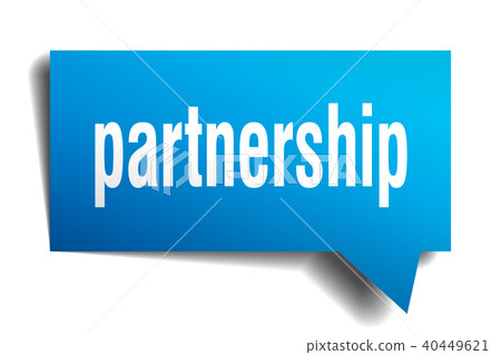 partnership blue 3d speech bubble 40449621