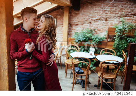 Beautiful young man and woman are celebrating Valentine day 40451543