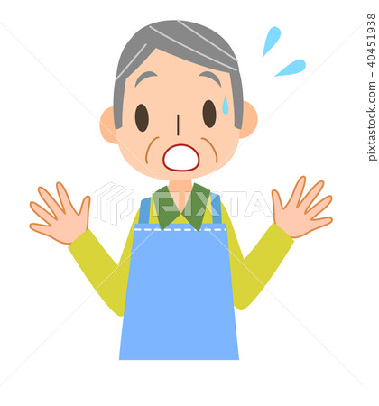 老人穿著圍裙 老人穿著圍裙 40451938