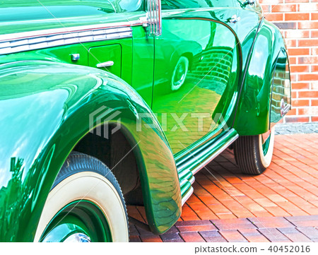 bright green door and fender retro car 40452016