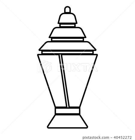 Ramadan kareem lantern or fanous icon black color 40452272