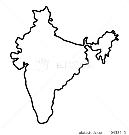 Black Map Of India Map Of India Icon Black Color - Stock Illustration [40452343] - Pixta