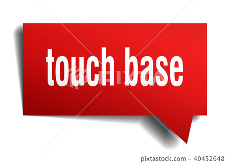 touch base red 3d speech bubble 40452648