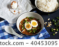 curry with egg and rice 40453095