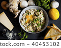 mushrooms with egg yolk and parmesan 40453102