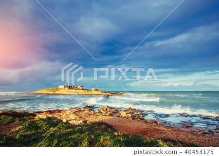 Spring panorama of sea coast city Trapany. Sicily, Italy, Europe Spring panorama of sea coast city Trapany. Sicily, Italy, Europe 40453175