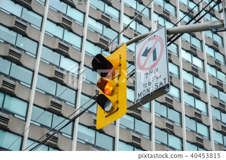 Traffic light in Toronto downtown, Canada.  No tur 40453815