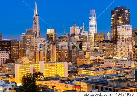 San Francisco downtown skyline Aerial view 40454959