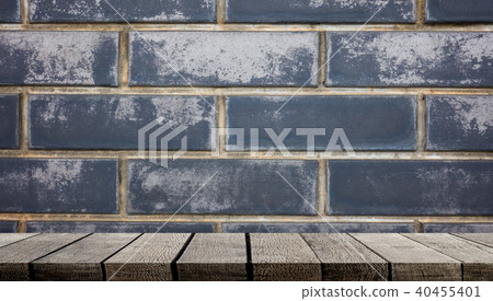 Empty shelves with Block wall for product display Empty shelves with Block wall for product display 40455401