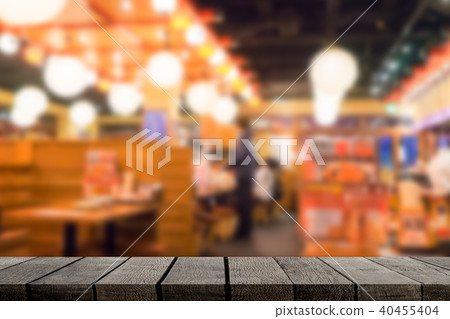 wooden shelf display with japanese restaurant 40455404