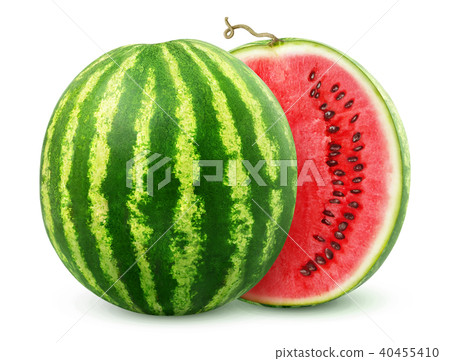Isolated watermelon cut in half Isolated watermelon cut in half 40455410