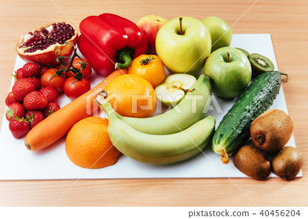 fruit and vegetable isolated on white background  40456204