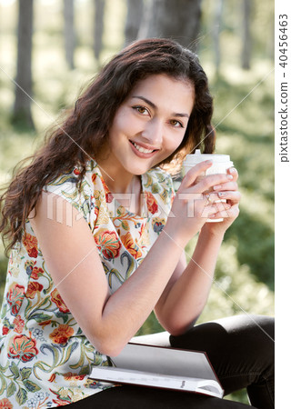 young girl in spring forest 40456463