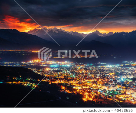 city with a night on the beach. Sicily. Italy. Europe city with a night on the beach. Sicily. Italy. Europe 40458656