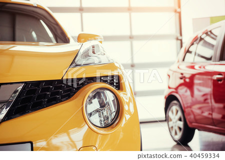 Headlights and hood of sport car 40459334
