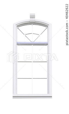 Classical window frame isolated on white with clip Classical window frame isolated on white with clip 40462622