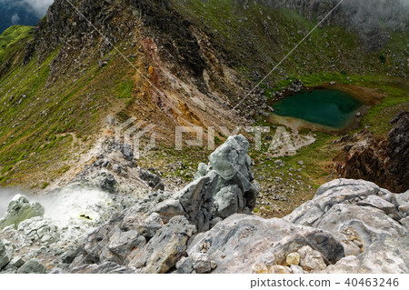 Fumaroles and Crater Lakes seen from Yakedake Kitamine Fumaroles and Crater Lakes seen from Yakedake Kitamine 40463246