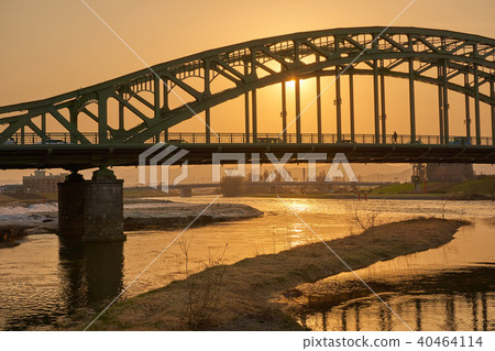 Asahi Bridge at dusk 40464114
