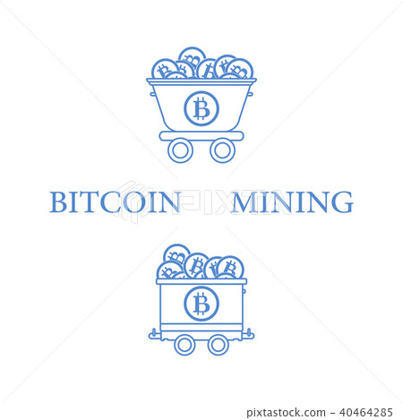 Mining of bitcoins Mining trolleys with bitcoins. 40464285