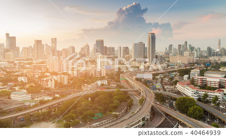 Intersection highway and city central business Intersection highway and city central business 40464939