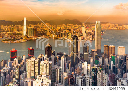 Hong Kong aerial view central business downtown Hong Kong aerial view central business downtown 40464969