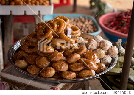 Cambodian donuts lies in the local market Cambodian donuts lies in the local market 40465008