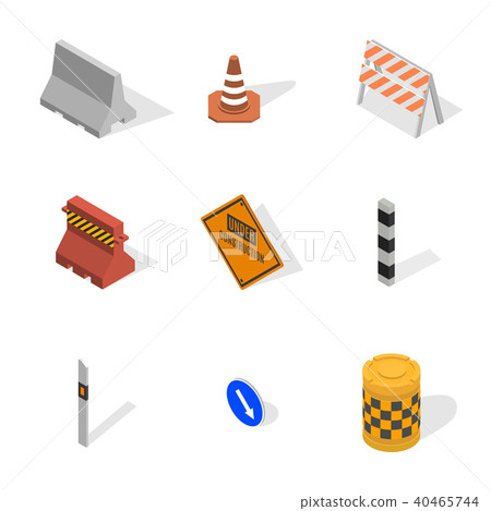 Under construction design elements in 3D Under construction design elements in 3D 40465744